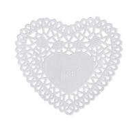 SUN-J Centrino di carta bianco con pizzo a forma di cuore per biglietti e scrapbooking