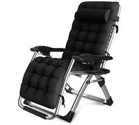 Sun Lounger Garden Chairs Foldable Deck Chair Deck Chair Sun Loungers,Patio Chairs Reclining Zero Gravity Chaise Lounges Outdoor Garden Rocking for Beach Camping Supports 200kg (Color : Blac
