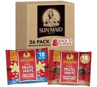 Sun-Maid Mini spuntini con rivestimento vaniglia e cioccolato, 14 g, 36 pezzi, 18 confezioni per gusto