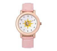 Sun Moon and Star - Elegante orologio analogico al quarzo, da donna, con cinturino in pelle, Stile:, regular, Cinturino