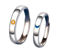 Sun Moon Couple Matching Rings for Women Men Open Adjustable Couple Friendship Stackable Ring Sets Simple Ring Jewelry Nice processing