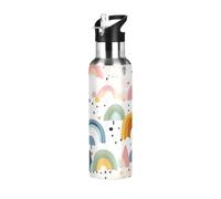Sun Moon Grass1 - Borraccia termica in acciaio inox, a prova di perdite e sudore, con cannuccia, per palestra, sport all'aperto, 1000 ml