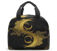 Sun Moon Zodiac Celestial Borsa termica per il pranzo con stampa 360 per bambini e bambini, motivo cosmico con stelle, 23 x 13 x 21 cm (10)