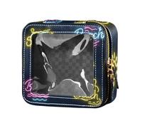 Sun Neon Summer Vibes Beach Clear Travel Makeup Bag Leather Toiletry Bag Makeup Organizer per viaggio