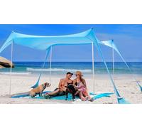 SUN NINJA Tenda da Spiaggia Portatile - Tenda da Sole per Mare - Parasole Pop Up Grande per Campeggio e Picnic - Protezione UV UPF 50+ - Borsa e Accessori Inclusi