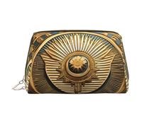 Sun Old Egyptian Timeless Grace - Custodia per trucco portatile, spaziosa borsa per cosmetici progettata per pennelli e articoli da toeletta, Oro, One Size