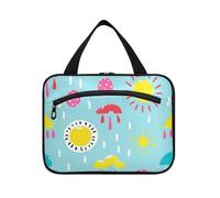 Sun Rainball Cloud Hanging Donna Toiletry Borsa da viaggio con gancio, Designer Fashion Makeup Cosmetic Bag per viaggio Essentials Zaino kit de para Mujer L