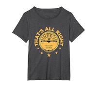 Sun Records Elvis Presley Thats all Right Maglietta, Donna Plus-Size, Grigio Scuro, 4X