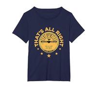 Sun Records Elvis Presley Thats all Right Maglietta, Donna Plus-Size, Navy, 5X