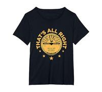 Sun Records Elvis Presley Thats all Right Maglietta, Donna Plus-Size, Nero, 2X