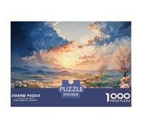Sun Reflecting on The Calm Lake 1000 Pezzi Carta Ecologica Puzzle Oriental Moonlit Antistress Gioco Creativo Puzzle Per Adulti E Bambini 38x26cm/1000pcs