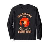 Sun Salutes Before Screen Time Maglia a Manica
