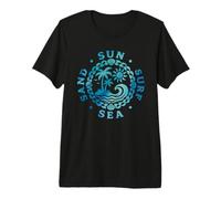 Sun Sand Surf Sea Coastal Summer Design Maglietta Premium