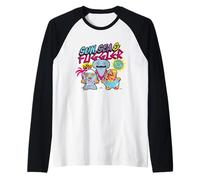 Sun Sea & Fuggler Vacay Vibes retrò Maglia con Maniche Raglan
