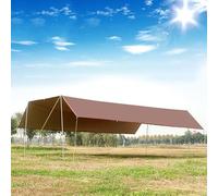 Sun Shade Outdoor Broday, Sun and Rain Protection 300D Oxford Cloth, Tenda da campeggio Impossibile, tela di parala di sole oversize tra cui il palo di supporto e il sacco di stoccaggio,Marrone