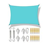 Sun Shade Sail Lake Lake Blue Rectangle Shade Rectangle Rettangle Rettangle Blocco UV Impossibile in Tessuto Solare a baldacchino con Kit di Fissaggio per Il Giardino Patio patios pergola, 2x3m 4x5m
