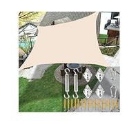 Sun Shade Sail Rectangle Patio Patio Copertina di Riferimento Sun -Copertura Tessuto Impermeabile Resistente con Kit di Fissaggio e 4 Corde per Il pergola da Giardino da Giardino all'aperto, Beige