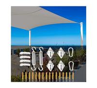 Sun Shade Sail Rectangle Terlina da Sole Scheda Solare Tessuto Impermeabile Blocco UV a Crema Solare con Corda e Kit di Fissaggio gratuiti per Patio all'aperto Carport Garden Yard Estate, Grigio