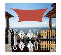 Sun Shade Sail Talbero Pes Pes poliestere Blocco UV impermeabile I rifugi solare con kit di fissaggio resistenti alle intemperie resistenti per il cortile del giardino del patio esterno, rosso ruggine