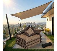 Sun Shade Sails Brown for Garden, Shade Cloth Privacy Screen, 90% UV Resistant Mesh Tarp with Grommets 2x3.5m 3x9m 4x8m 5x10m 6x6m 7x9m Shades Net for Greenhouse, Patio(6x6.5m)