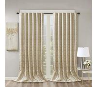 Sun Smart Tenda oscurante jacquard per camera da letto, lussuosa finestra singola color oro per soggiorno, camera da letto, cucina, tasca per asta, confezione da 1 pannello, poliestere, 127 x 274,3 cm