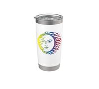 Sun Spiritual Sun Face Bicchiere termico in acciaio inox doppia parete