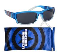 Sun-Staches Captain America - Occhiali da sole per bambini, eleganti, comodi e durevoli, con protezione UV, con custodia morbida, prodotto con licenza ufficiale Captain America