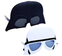 Sun-Staches Occhiali da sole Darth Vader e Stormtrooper, confezione da 2 accessori per costume di Star Wars, per cosplay o Halloween, licenza ufficiale, taglia unica