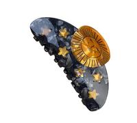 Sun Star - Fermaglio per capelli in acetato celeste con motivo stellato, 10,9 cm, per donne e ragazze, accessorio per capelli alla moda