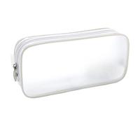 SUN-STAR, SKELT - Custodia multiuso in PVC, per astuccio, per cosmetici, design trasparente, impermeabile, 7,5 x 3,6 x 1,6 cm, colore: bianco