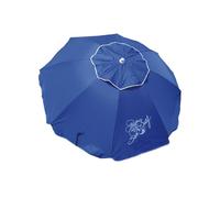 SUN & SURF Ombrellone da spiaggia Premium con ventilazione 200 cm Asta inclinabile Punta TWISTER e guarnizione a doppia sicurezza UPF 50+ UV, blu, 200