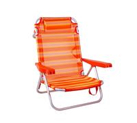 SUN & SURF Sedia da spiaggia classica pieghevole con 5 posizioni, reclinabile a 180°, con cuscino, ultra leggera e stabile, facile da trasportare come una borsa