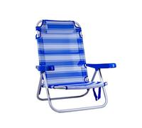 SUN & SURF Sedia da spiaggia classica pieghevole con 5 posizioni, reclinabile a 180°, con cuscino, ultra leggera e stabile, facile da trasportare come una borsa