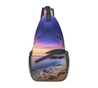Sun the Beach With Pebbles Soccer Sport Crossbody Bag Borsa a tracolla da uomo, leggera, per escursioni e viaggi