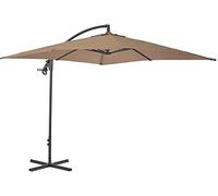 Sun Umbrella Outdoor Market Table Umbrella Lawn, Deck, Backyard And Swimming Pool Taupe Awning with Button Tilt And Crank for Garden