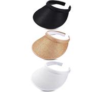 Sun Visor Hat 3 Pieces Summer Wide Brim Clip On Adjustable Beach Golf Hat for Women, Visor Clever Design