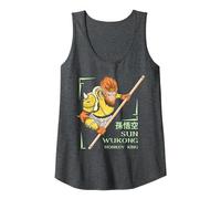 Sun Wukong - Dark Fantasy Mitico Creatura Canotta, Donna, Grigio Scuro, XL