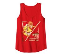 Sun Wukong - Dark Fantasy Mitico Creatura Canotta, Donna, Rosso, S