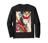 Sun Wukong Monkey King Feroce Modern Japanese Art Gift Maglia a Manica