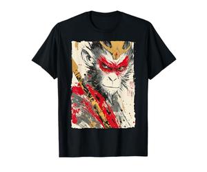 Sun Wukong Monkey King Feroce Modern Japanese Art Gift Maglietta