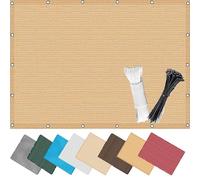 Sun Yellow - Rivestimento per balcone, 1,25 x 10 m, traspirante, resistente ai raggi UV, leggermente trasparente, con occhiello, ideale per protezione solare da giardino e spazi esterni, colore