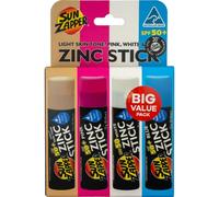 Sun Zapper Surf Pack - Bastoncini di protezione solare in zinco, SPF 50+, resistenti all'acqua, ad ampio spettro per viso e corpo, prodotti in Australia