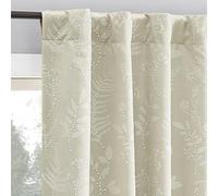 Sun Zero Ambridge - Confezione da 2 tende a pannello ricamate con foglie ricamate, 100% oscuranti, 127 x 213 cm, colore: panna