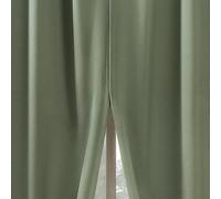 Sun Zero Belize - Confezione da 2 tende a pannello con chiusura magnetica plissettata, 100% oscuranti, 132 x 213 cm, colore: verde salvia