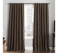 Sun Zero Brookhaven - Coppia di tende con ricamo floreale, aspetto pieghetato, 100% oscuranti, con linguetta sul retro, dimensioni: 127 x 213,4 cm, colore: Cioccolato/Marrone