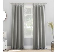 Sun Zero Easton - Tenda oscurante a risparmio energetico, con passanti, 101,6 x 160 cm, colore: grigio argento