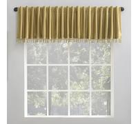 Sun Zero Greyson - Mantovana termica in finta seta Dupioni con perline e nappe, oscurante, con passanti sul retro, 127 x 43 cm, colore: Oro