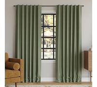 Sun Zero Greyson Tenda a pannello in finta seta dupioni, termica, oscurante al 100%, con passanti sul retro, verde muschio, 127 cm x 241,3 cm (larghezza x lunghezza)