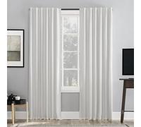 Sun Zero Greyson Tenda a pannello in finta seta dupioni, termica, oscurante totale, con passanti sul retro, 127 x 213 cm, bianco perla