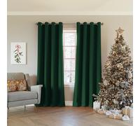 Sun Zero Nordic - Confezione da 2 tende a pannello con occhielli, 100% oscuranti, 132 x 213 cm, colore: verde